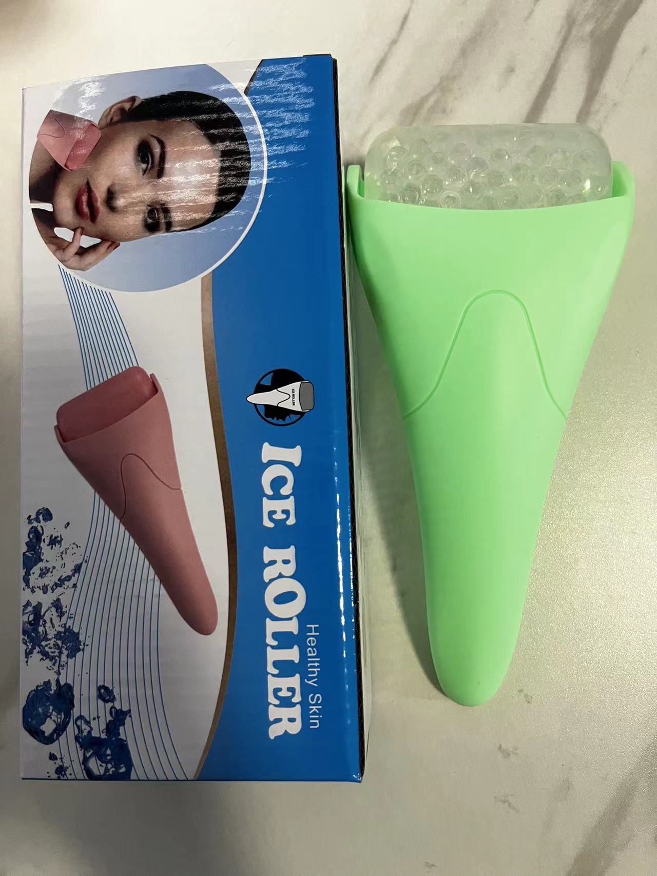 Herramienta de Masaje Facial con Rodillo de Hielo y Esferas Frías